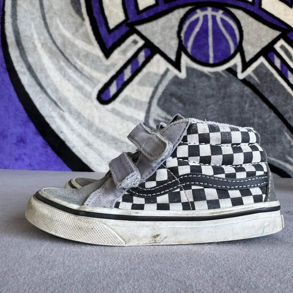 Size 8.5c - Toddler Vans SK8-Mid Reissue Shoes Checkered Kids Shoes